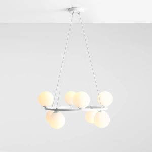 LUSTRA KRONE, 8 BRATE, 110 CM, ALBA, DIN STICLA SI METAL, STIL MODERN