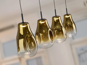LUSTRA/PLAFONIERA ALEDIS, 40/220 CM, NEGRU MAT/AURIU, DIN METAL SI STICLA, DESIGN MODERN - Img 2