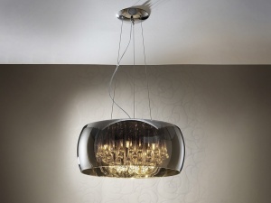 LUSTRA/PLAFONIERA ARGOS, 50 CM, CROM/TRANSPARENT, DIN METAL SI STICLA, STIL MODERN