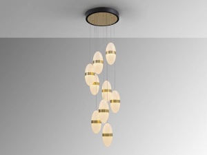 LUSTRA/PLAFONIERA GARDEN, 50 CM, NEGRU/AURIU/TRANSPARENT, DIN METAL SI POLICARBONAT, STIL MODERN - Img 3