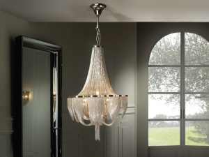 LUSTRA/PLAFONIERA MINERVA, 55 CM, CROM/NICHEL, DIN METAL, STIL MODERN