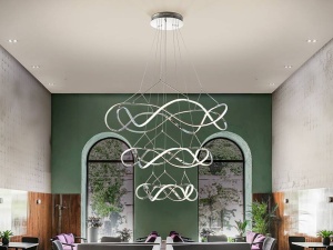 LUSTRA/PLAFONIERA MOLLY, CONECTARE BLUETOOTH, 130/340 CM, CROM/OPAL, DIN METAL, ALUMINIU SI SILICON, STIL MODERN