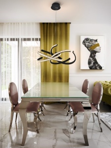 LUSTRA/PLAFONIERA RING II, 74 CM, NEGRU MAT/OPAL, DIN METAL, ALUMINIU SI ACRIL, STIL MODERN