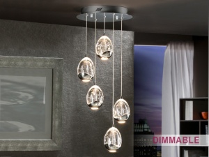 LUSTRA/PLAFONIERA ROCIO, 30 CM, CROM/TRANSPARENT, DIN STICLA SI METAL, STIL MODERN