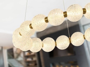 LUSTRA/PLAFONIERA ROXAN, 57 CM, AURIU/TRANSPARENT, DIN METAL, ALUMINIU SI ACRIL, STIL MODERN - Img 2