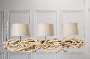 LUSTRA SUSPENDATA 165CM, VIGGINE, DIN LEMN RECICLAT, DESIGN RUSTIC - Img 3