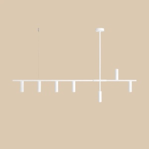 LUSTRA TREVO, 7 BRATE, 86 CM, ALBA, DIN METAL, STIL MODERN