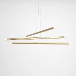 LUSTRA TUBO 6, 3 BRATE, 105 CM, ALAMA, DIN METAL, STIL MODERN