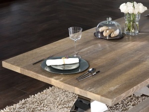 MASA 200CM, ANTICA, COD 591983, METAL SI LEMN MASIV, DESIGN RETRO - Img 2