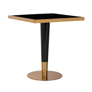 MASA DINING CAN ROCA, 70X70 CM, EFECT DE MARMURA NEAGRA/AURIU , DIN MARMURA ARTIFICIALA SI METAL, RICHMOND INTERIORS