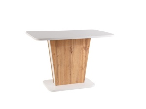 MASA DINING EXTENSIBILA CALIPSO, 110/145 CM, STEJAR WOTAN/ALB MAT, DIN PAL LAMINAT, STIL MODERN - Img 2
