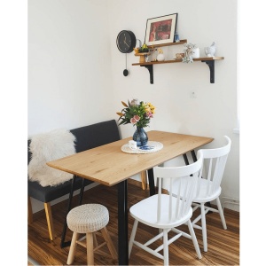 MASA DINING PEDAL, STEJAR/NEGRU, STIL MODERN, TK