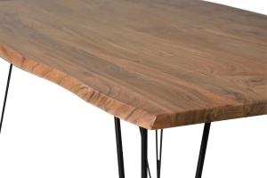 MASA DINING RIVA 200CM, MARO/NEGRU, LEMN MASIV DE ACACIA SI METAL, STIL INDUSTRIAL G&C - Img 3