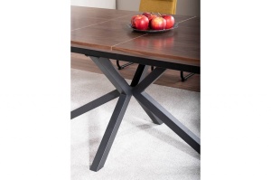 MASA EXTENSIBILA LOGAN, 160/200 CM, NUC/NEGRU MAT, BLAT DIN MDF SI PICIOARE DIN METAL, STIL MODERN - Img 4