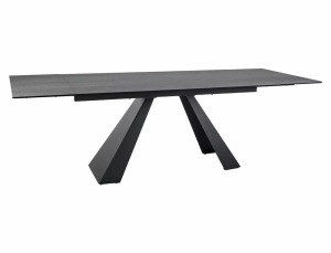 MASA EXTENSIBILA SALVADORE, EFECT DE PIATRA GRI/NEGRU MAT, 160/240 CM, DIN STICLA SECURIZATA, CERAMICA SI METAL, STIL MODERN - Img 2