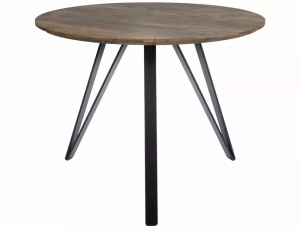 MASA LIVING/DINING TETIS, 100 CM, NUC/NEGRU MAT, BLAT DIN MDF, FURNIR NATURAL SI PICIOARE DIN METAL, STIL MODERN - Img 3