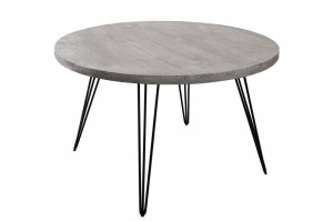 MASA ROUNDA SCORPION 120CM, LEMN MASIV DE SALCAM SI METAL, DESIGN INDUSTRIAL