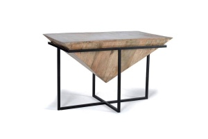 MASUTA DE CAFEA 100CM, NATUR/NEGRU, DIN LEMN MANGO SI METAL, STIL MODERN