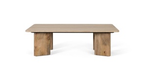 MASUTA DE CAFEA 120CM, NATUR, LEMN DE MANGO SI BLAT DIN MARMURA, MODEL DEOSEBIT - Img 3