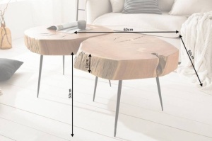 MASUTA DE CAFEA 60CM, GOA, DIN LEMN MASIV DE SALCAM, DESIGN RUSTIC - Img 6