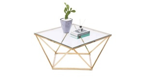 MASUTA DE CAFEA 80CM, GLAMOUR, DIN STICLA SECURIZATA SI METAL, TUI, DESIGN MODERN