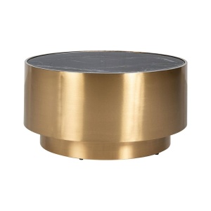 MASUTA DE CAFEA COSSAI 80, AURIU/IMITATIE MARMURA, DIN CONGLOMERAT SI OTEL INOXIDABIL, STIL MODERN,