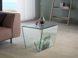 MASUTA DE CAFEA GLASS III, 50 CM, TRANSPARENTA, DIN STICLA, STIL MODERN