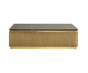 MASUTA DE CAFEA IRONVILLE, 140 CM, NEGRU/AURIU, DIN MDF, MARMURA SI METAL, RICHMOND INTERIORS - Img 5