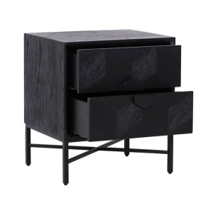 NOPTIERA BLAX, NEAGRA, DIN FURNIR DE STEJAR SI METAL, STIL MODERN, B2 - Img 4