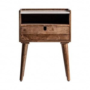 NOPTIERA EBENSEE , 26763, CULOARE NATURAL/ALBA , STIL NORDIC, VINTAGE, VIC, DIN LEMN MASIV DE MANGO SI FIER