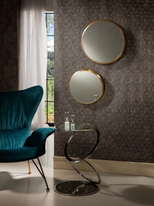 OGLINDA DECORATIVA ARIES, 44 CM, DIN STICLA SI MDF, STIL MODERN
