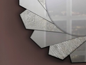 OGLINDA DECORATIVA FLAVIA, 100 CM, DIN STICLA SI MDF, STIL MODERN - Img 3