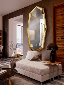 OGLINDA DECORATIVA LONDON, 90x180 CM, DIN STICLA SI OTEL, STIL MODERN