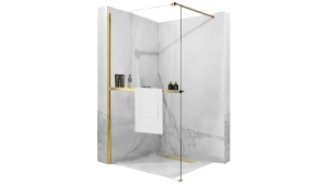 PARAVAN DE DUS REA AERO N WALK IN, 120CM, AURIU, DIN STICLA, CALITATE SUPERIOARA