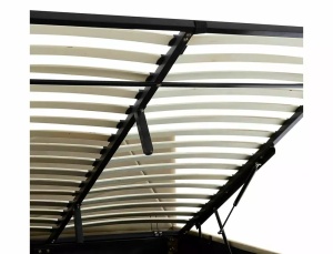 PAT DORMITOR COLUMBIA, CU SPATIU DE DEPOZITARE, 140 CM, BEJ BLUVEL 28, TAPITERIE DIN CATIFEA, STIL MODERN - Img 5