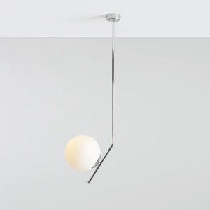 PENDUL GALLIA LONG, 95 CM, CROM, DIN STICLA SI METAL, STIL MODERN