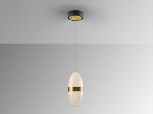 PENDUL GARDEN, 15 CM, NEGRU/AURIU/TRANSPARENT, DIN METAL SI POLICARBONAT, STIL MODERN - Img 4
