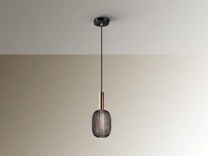 PENDUL MICRON, 13 CM, NEGRU/AURIU, DIN METAL SI ACRIL, STIL MODERN