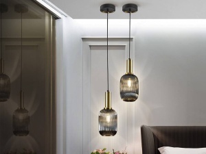 PENDUL NORMA, 14 CM, NEGRU MAT/FUMURIU, DIN METAL SI STICLA, STIL MODERN - Img 3