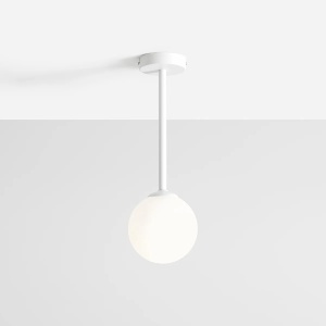 PENDUL PINNE SHORT, 42 CM, ALB, DIN STICLA SI METAL, STIL MODERN