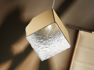 PENDUL PRISCILA, 24 CM, AURIU/TRANSPARENT, DIN METAL SI STICLA, STIL MODERN - Img 3