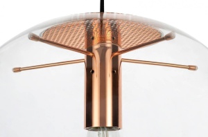 PENDUL SANDRA 35, CUPRU/TRANSPARENT, DIN METAL SI STICLA, STIL MODERN, B2 - Img 3