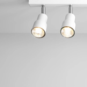 PLAFONIERA ASPO, 6 (3x2) BRATE, 15,5 CM, ALBA, DIN METAL, STIL MODERN - Img 3