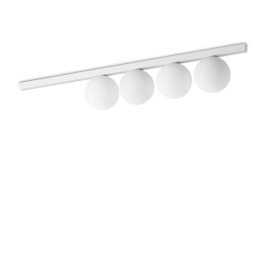PLAFONIERA BINOMIO PL4, ALB, DIN METAL, STIL MODERN