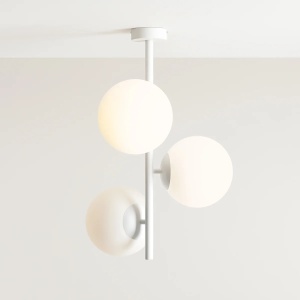 PLAFONIERA FIN M, 3 BRATE, 63 CM, ALBA, DIN STICLA SI METAL, STIL MODERN