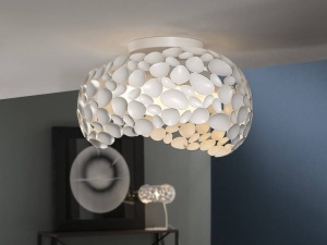PLAFONIERA NARISA, 47 CM, ALB MAT/OPAL, DIN METAL SI ACRIL, STIL MODERN