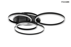 PLAFONIERA RINGS 5, NEGRU, REALIZATA DIN OTEL INOXIDABIL, STIL MODERN