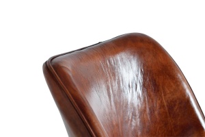 SCAUN 6137, MARO/NEGRU, DIN PIELE NATURALA SI METAL, STIL INDUSTRIAL G&C - Img 3