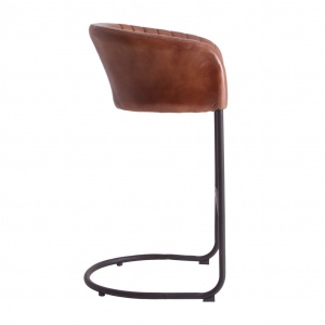 SCAUN ALMSTOCK REF. 27728, MARONIU, STIL VINTAGE, DIN FIER SI PIELE NATURALA, VIC - Img 4