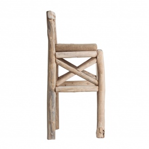 SCAUN BAR EMBI REF. 27468, CULOARE NATURALA, STIL VINTAGE, DIN LEMN MASIV , PLACAJ SI SPUMA, VIC - Img 3